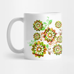 Christmas Abstract Poinsettia Flower Mug